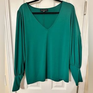 Eloquii Teal Green V-Neck Blouse Bishop Long
Sleeve 18/20